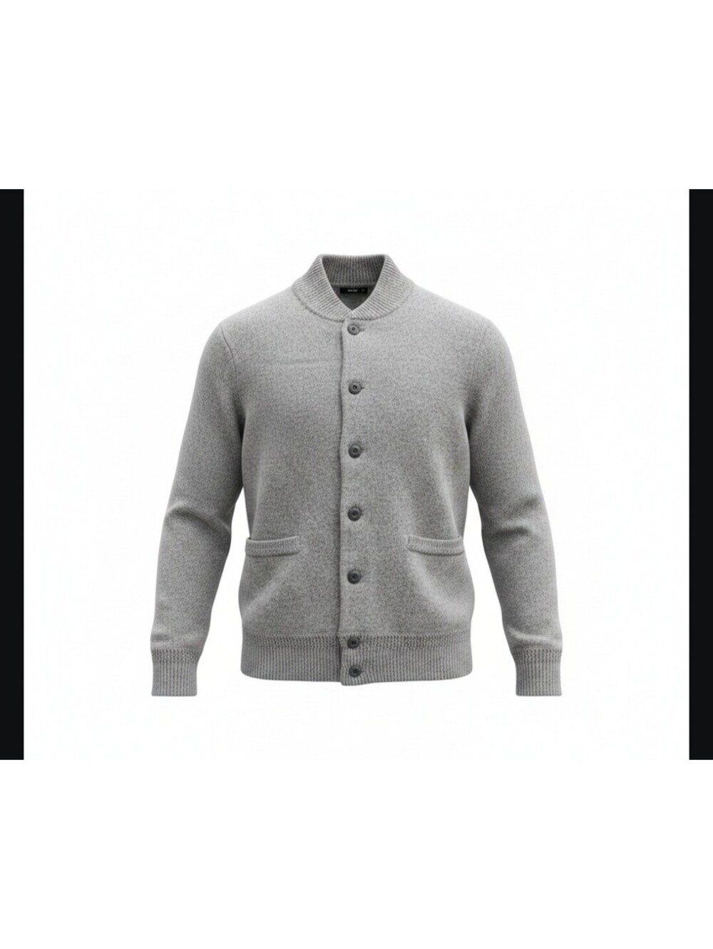 J. Crew Lambswool Bomber Sweater Jacket Mens XL Gray Textured Button Cardigan